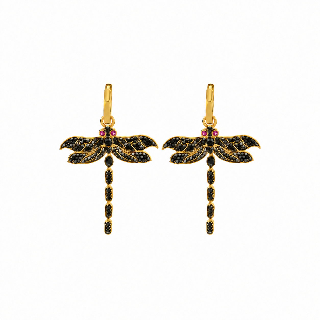 MINI DRAGONFLY HOOP EARRINGS