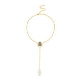 SCARAB INVISIBLE BAROQUE NECKLACE