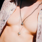SCARAB DOUBLE CHAIN NECKLACE