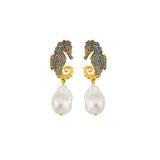 SEAHORSE BAROQUE PEARL EARRINGS