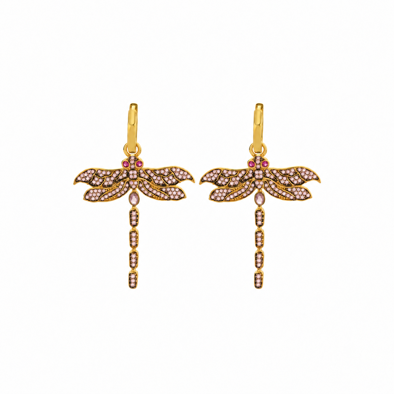 MINI DRAGONFLY HOOP EARRINGS