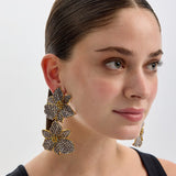 DOUBLE ORCHIDS BLOOM EARRINGS