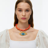 EVIL EYE CORAL NECKLACE