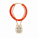 SCARAB CORAL NECKLACE